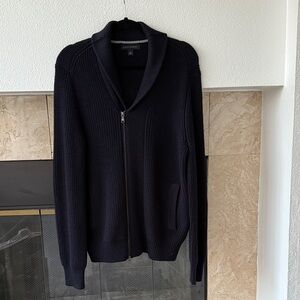 Banana Republic Men's Navy Zip-Up Sweater Cardigan